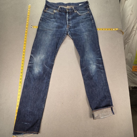 Japan Blue Jeans Mens Blue Raw Selvedge Slim Straight Made In Japan Fits 32x34